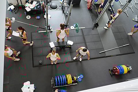 Argentinean Athletes workout in the gym
